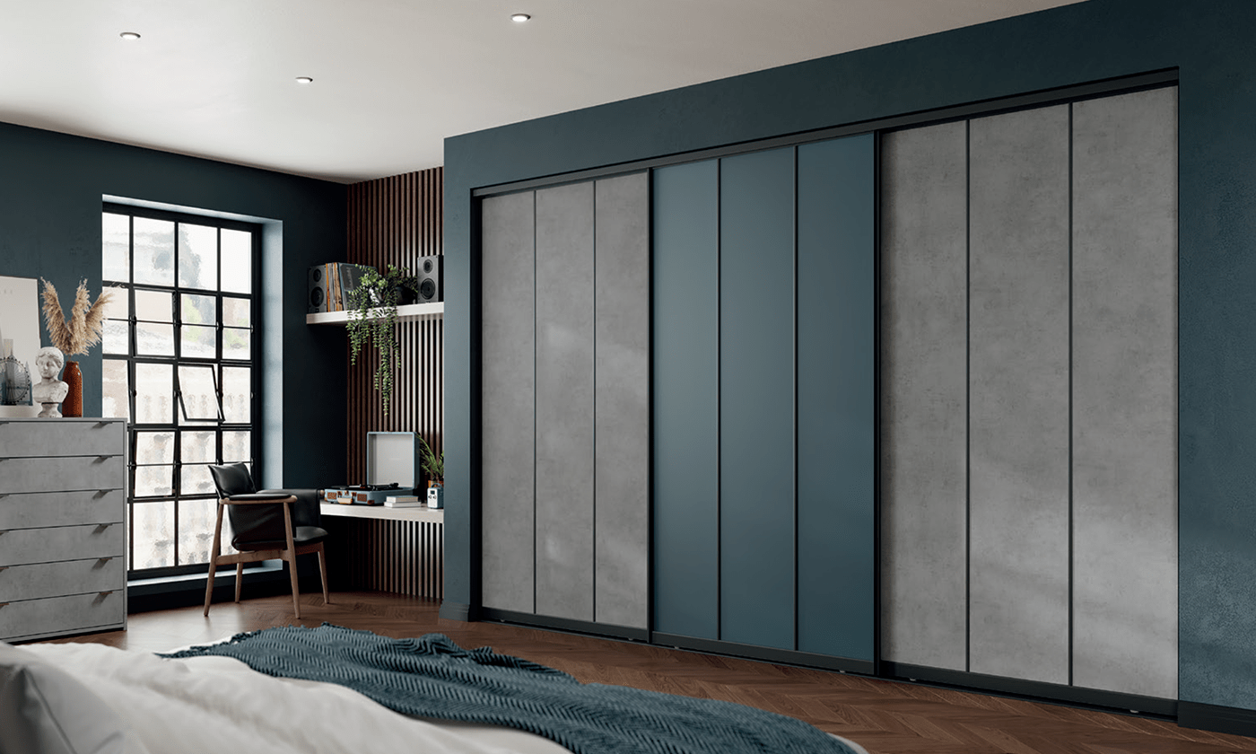 Light Grey Chicago Concrete_Satin Blue Vintage Glass