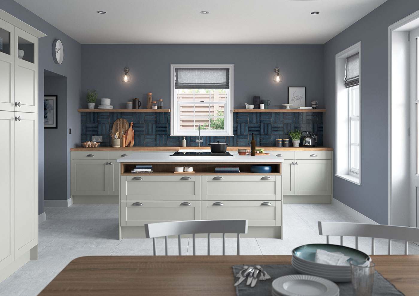 Dawson-Light-Grey_Main-Shot Fitted Kitchen by Avanti